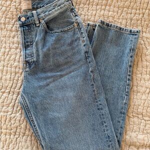 Everlane The High Rise Cheeky Straight Jeans Light/Mid Wash 27 Regular